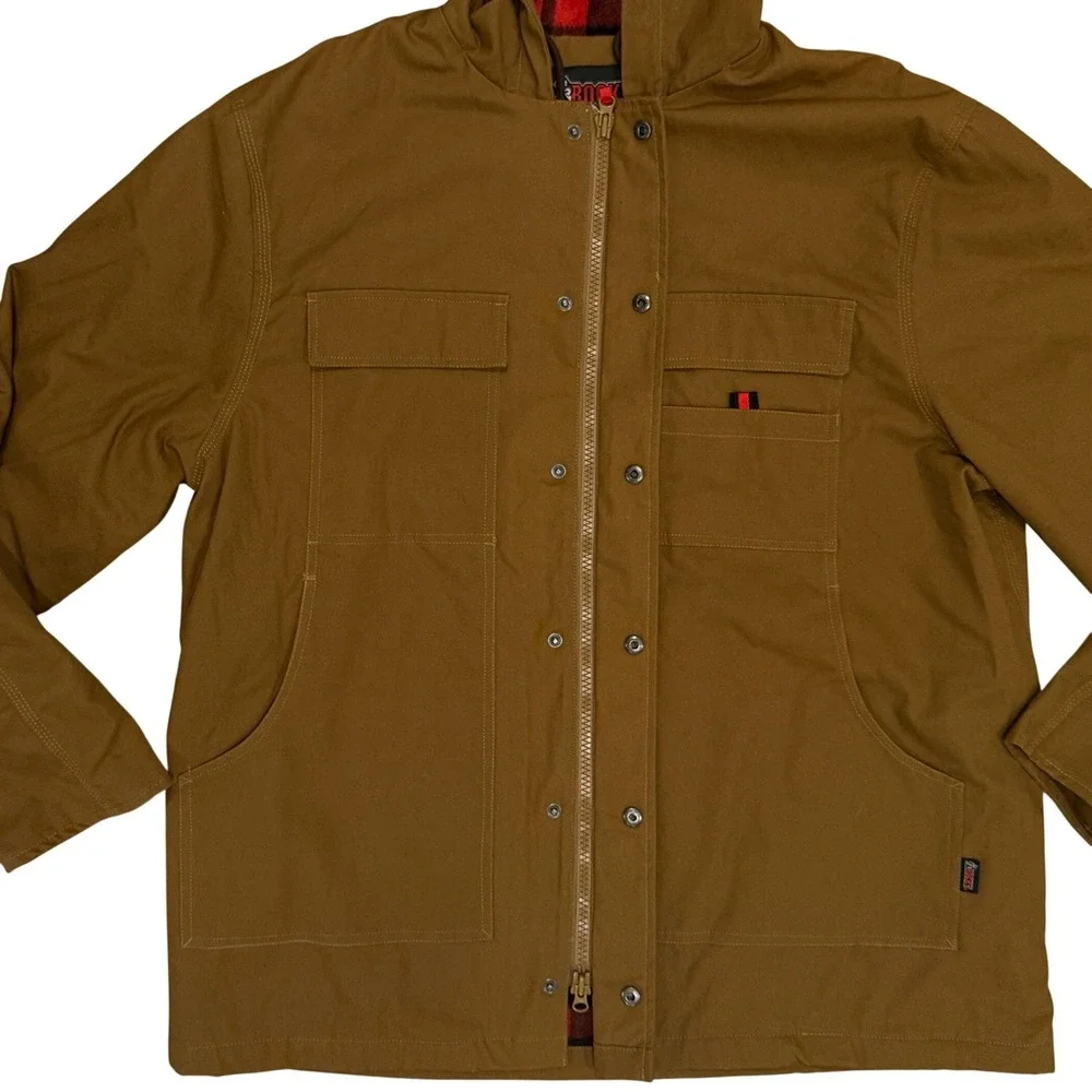 Rocky Ranch Coat Hooded Men XL Tan Lined Canvas Jacket WW00060 **NEW**